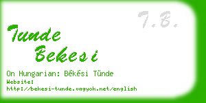 tunde bekesi business card