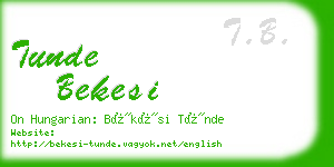 tunde bekesi business card
